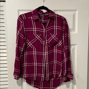 Express Maroon Checkered Shirt